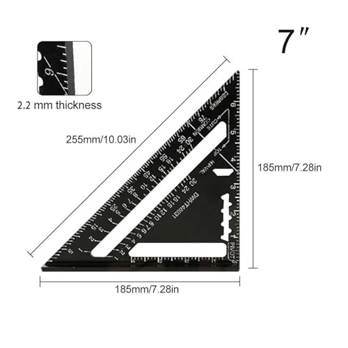 Escuadra Triangular de Aleación de Aluminio 7 Pulgadas miniatura 2