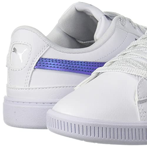 Image of Puma Girls Vikky v3 Bioluminescence Jr Puma White-Puma Silver Sneaker - 4 UK (38761302)