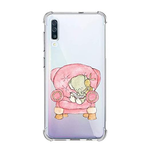 Oihxse Silicona Funda con Huawei P30 Lite/Nova 4E TPU Flexible Suave Transparente Protector Estuche Airbag Esquinas Reforzadas Ultra-Delgado Elefante Patrón Anti-Choque Caso (C3)