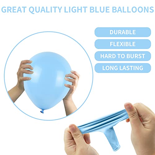 Image of Light Blue Balloons Latex Balloon 5 10 12 18inch Different Sizes 103pcs Matte Baby Blue Sky Blue Balloons Kit for Kids Birthday Party Decoration Balloon Garland Baby Shower Wedding Holiday