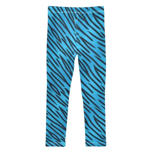 Girls Leggings Soft Toddler Ankle Length Bottoms Blue Tiger Print Kids Dance Yoga Pants 4-10 Years2