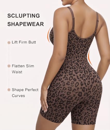 Image of SHAPERX Women's Shapewear Bodysuit Tummy Control Seamless Zip-Up Body Shaper Waist Defining Silhouette