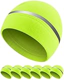 Geyoga 6 Pack High Visibility Reflective Beanie Hat with Reflective Stripe Safety Beanies Hat for Outdoor Work Sports & More(Fluorescent Green)