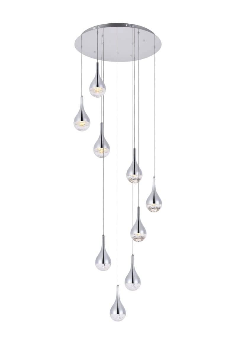 Elegant Lighting Luxurious Amherst Collection LED 9 - Light Chandelier 24in x 9in for Living Room Kitchen Bedroom