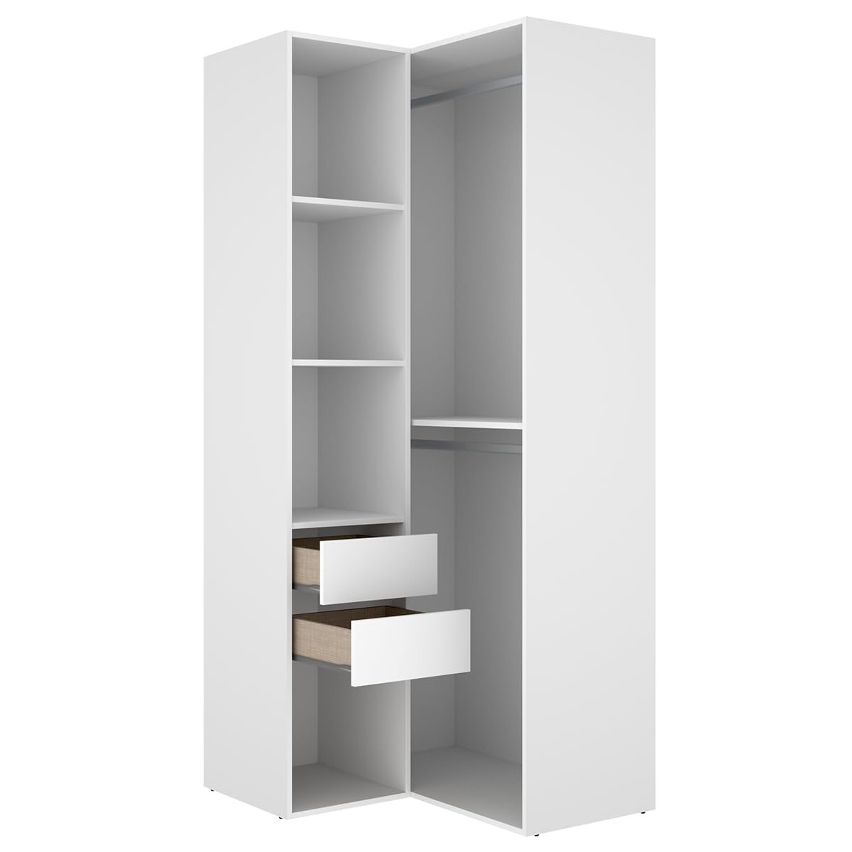DEKIT Grupo RIMOBEL-Conjunto Armario-VESTIDOR Rincon con Trasera Reversible