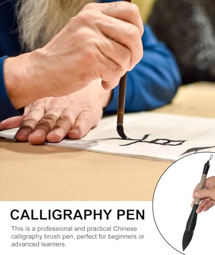 Image of 2-Piece Chinese Calligraphy Brush, Traditional Wood Handle Set for Watercolor Painting and Asian Art, Calligraphy Brush Pen with Fine Detailing Brush