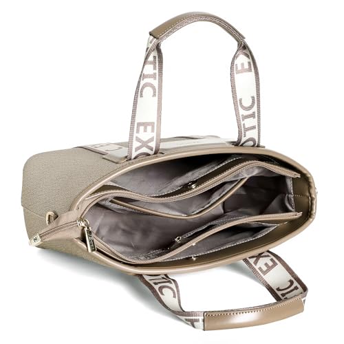 Image of EXOTIC Women's Canvas Handbag with Detachable Sling Strap | Stylish Tote for Work & Everyday Use