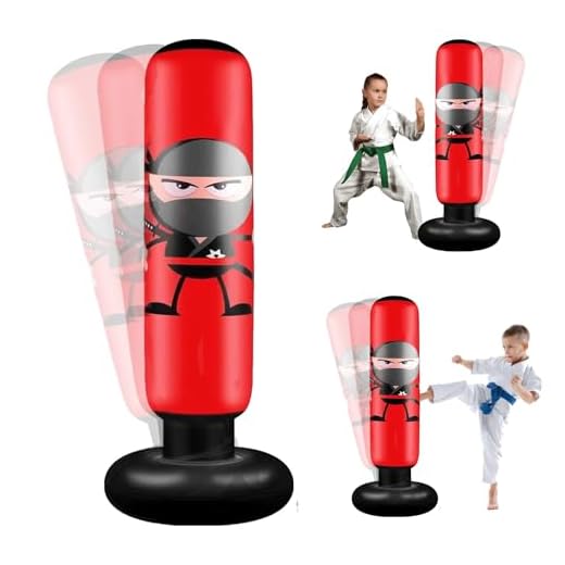 Punching Bag for Kids, Hopower 63'' Kids Punching Bag Inflatable Punching Bag for Kids Birthday Gift for Boys Girls 4-12 Years, Practicing Karate, Taekwondo, MMA, Relieve Pent Up Energy, Black