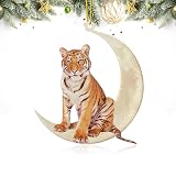 kooirps Tiger on Moon Acrylic Ornament