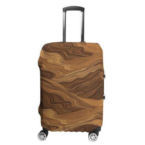 Housse de bagage rayures marron pour valise de vacances en avion