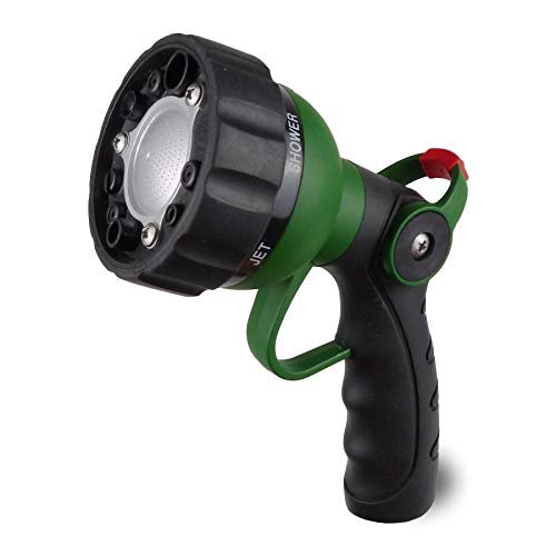 H2O WORKS Garden Hose Nozzle Thumb Control Heavy Duty Metal Water Nozzle with Adjustable Watering Patterns High Pressure Hose Nozzle Sprayer, Pefect for Car Washing and Pets Showering