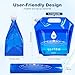 SOCATER Water Container Bags, 4 Packs BPA Free No-Leak Foldable Plastic 1.3 Gallon Water Container Bag for Camping Hiking Backpack Emergency Storage Jug