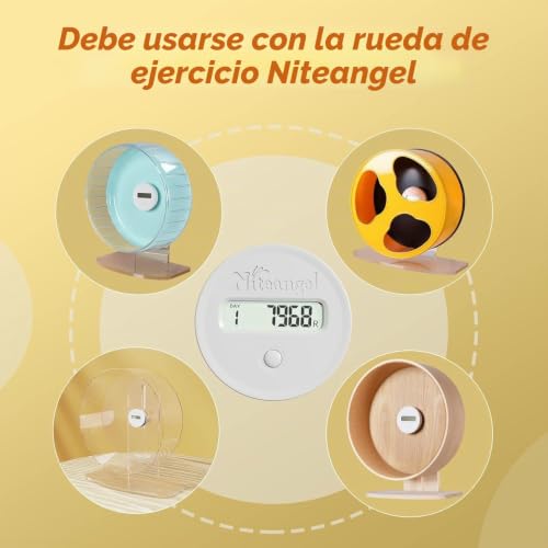 Podómetro para rueda de hámster acrílica y de madera contador de pasos 3