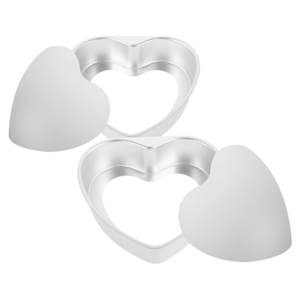 Moldes para Pasteles con Forma de Corazón 7 Pulgadas de Aluminio con Fondo Desmontable para Hornear Tartas y Postres Versátiles en Eventos y Celebraciones 2 Piezas