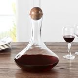 85 oz Glass Wine Decanter with Wooden Sphere Stopper - Ideal for Red/White Wine & Home/Party Serving