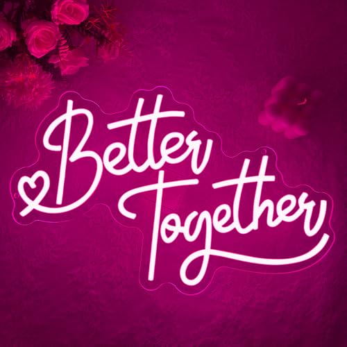 Better Together Neon Sign for Wall Decor,Better Together Light Up