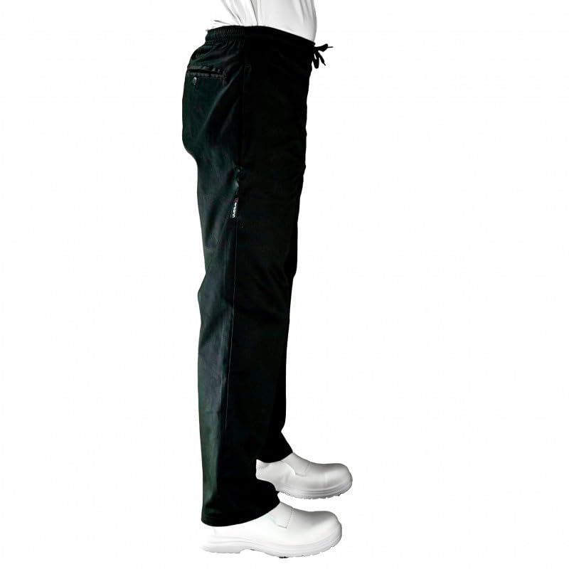 Carbonn - Pantalon de Cuisine Noir élastiqué