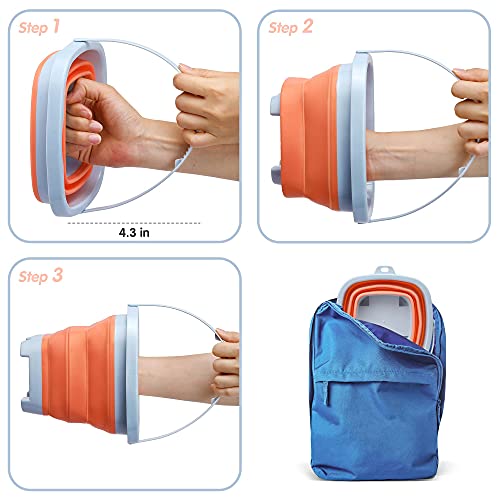OR OR TU 6 Pack Foldable Beach Bucket Sand Toys Set for Kids Collapsible Castle Mould Rakes,Shovels Tools Summer Playset,Best Gift for 1 2 3 4 5 6 Years Children Boys Girls