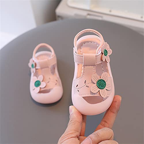 Baby Girls Cute Flowers Sandals Closed Toe Toddler Walking Shoes Strap Soft Rubber Sole Non Slip Summer Outdoor3