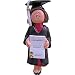 Calliope Designs Graduate Female Personalized Christmas Ornament (Brunette Hair) - Handpainted Resin - 4.5" Tall - Free Customization by