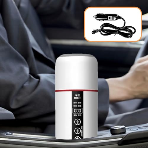 Tetera eléctrica de viaje 12V 24V para auto blanca miniatura 5