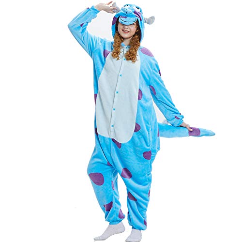 Onesie Adultos Pijamas Mujeres Ropa de Dormir cálida Ropa para el hogar Punto de Dinosaurio Unicornio Animal Cosplay Cartoon Playsuit Pijama de Franela Mono