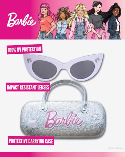Barbie Girl's Cat Eye Sunglasses and Handled Hard Case Set3