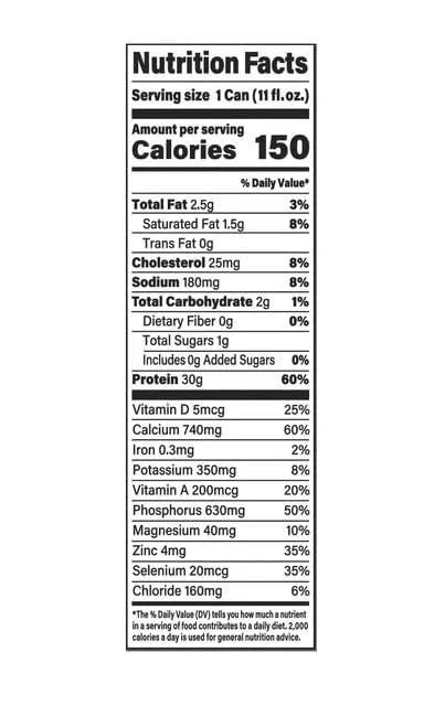 Nurri - 30g Protein Ultra Filtered Milk Shake – Strawberry - Lactose Free, Low Sugar, 150 Calories, 10 Vitamins and Minerals - 11 fl oz, 12 Cans