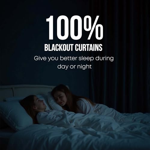 Image of LINENWALAS 100% True Blackout Solid Curtains for Window (5 Feet)-Set of 2|Matte Finish Complete Light Block|Thermal Insulated & Noise Reducing Room Darkening Curtains|UV Protection (Light Grey)