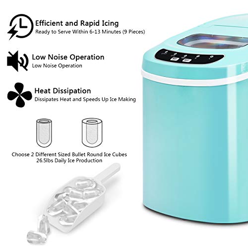 image for COSTWAY Ice Maker for Countertop, 26LBS/24H Portable and Compact Ice M