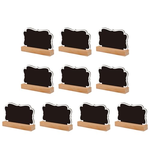 10Pcs Double Sided Chalkboard Sign Small Blackboard with Wood Stand Tabletop Message Board for School Wedding Birthday
