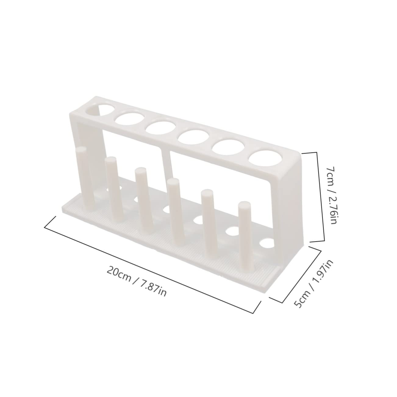CIYODO Lab Tube Rack 6 Holes 6 Columns White Plastic Holder Test Tube Bracket for School Lab Use