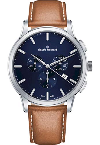 Montre homme Claude Bernard 10237 3 BUIN1 chronographe cadran bleu