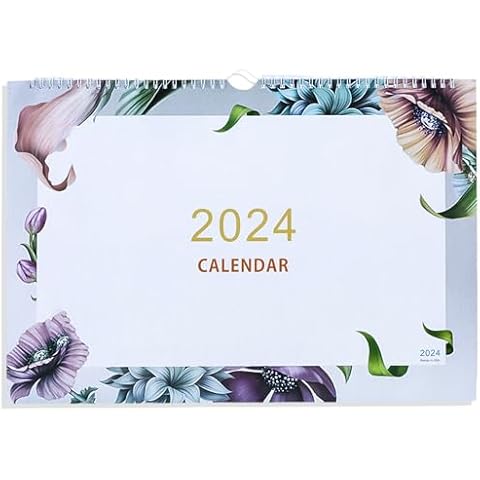 Plantime Desk Calendar, Yearly Wall Pad Calendar Daily Planners Ruled Blocks 17"x12" To Do List Notepad (Floral) Cover
