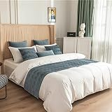 Lujoso camino de cama de terciopelo gris con patrón de ondas, 45 x 240 cm, elegante funda de cama para hotel, dormitorio, colcha de doble cara y toalla para protección de pies de cama