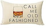 Softxpp Call Me Old Fashioned Funny Quote Saying Lumbar Rectangle Throw Pillow Cover, Red Christmas Sign Winter Holiday Farmhouse Decor Cushion Case Decorative for Sofa Couch 12'x20' Inch Cotton Linen