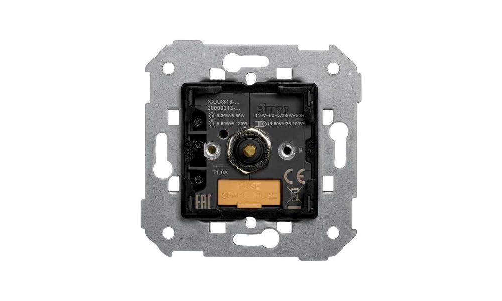 SIMON - Mecanismo Regulador Luz LED, Serie Simon 75, Compatible con Tapas de las Series 75, 31, 82 y 88, Corte de Fase 2 Hilos, 230 V