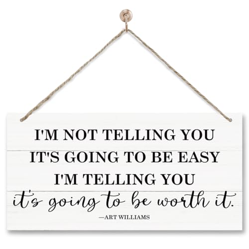 Inspirational Wood Sign, I'm Not Telling You It's Going to Be Easy Sign, Decorative Wooden Plaque Sign, Classroom Decor, Home Office Wall Decor, Farmhouse Wood Plaque 12x6 Inch