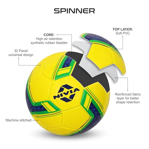 NIVIA SPINNER MACHINE STITCHED FOOTBALL SIZE -5 (BRAZIL) 2 41dnvbiKd1L