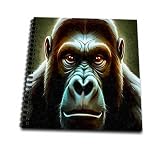 Drawing Book 8 x 8 inch - Ape Mountain Gorilla Fun Face Character Portrait Acrylic Art - Mountain Gorilla Ape