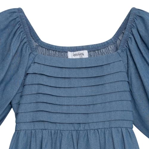 Speechless Girls' Puff Sleeve Babydoll Dress with Pleated Bodice3