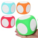 TEMPNAP Dados Educativos de Espuma Eva 6cm con Superficie Borrable, 4 Piezas para Juegos de Aprendizaje DIY y Enseñanza Aula