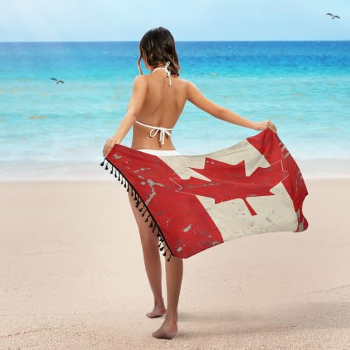 Vestido de playa junior con bandera canadiense 1_1 ropa de baño juvenil ligera 7