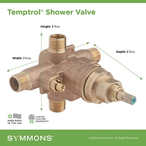 Symmons 262XBRBODY Temptrol Brass Pressure-Balancing Tub and Shower Valve with Service Stops and Rapid Install Bracket by Symmons - Image 4