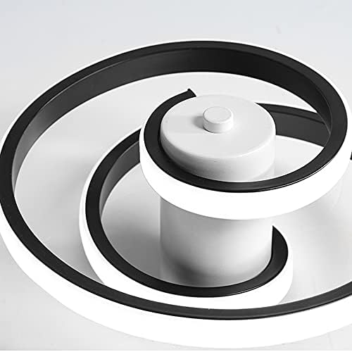 Ceiling Light Modern Creative Spiral Lamp Cool White Light White Black Aisle Lamp for Entrances Doorway Corridor Office Bedroom Kitchen Living Room 18W (Black)