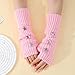 GSHLLO 2 Pairs Cute Knitted Arm Warmers Women Star Knit Fingerless Gloves Gothic Thumb Hole Gloves Mittens Cold Weather Fashion Arm Covers Sleeves for Music Festival