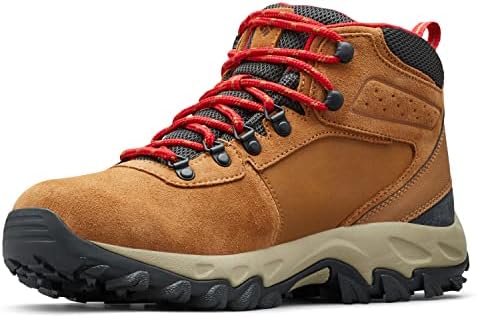 Columbia Mens Newton Ridge Plus Ii Suede Waterproof Hiking Boot, Elk/Mountain Red, 9.5 Wide US