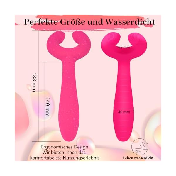 Silikon Dreifacher Vibrator Paarvibrator mit 7 Modi Vibratoren für Sie Klitoris und G-punkt Dildo Analplug Analvibrator Prostata Stimulator Buttplug Erotik Sexspielzeug für Paare Frauen Männer Sextoy – Bild 8