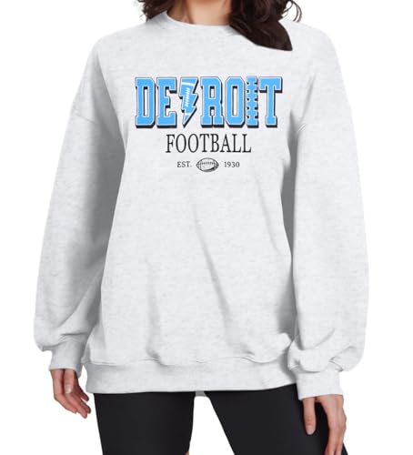 ASTANFY Womens Football Game Day Sweatshirt Football Shirt Crewneck Sweatshirt Long Sleeve Tops