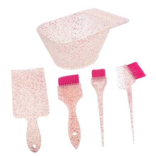FRCOLOR Hair Dyeing Coloring Dyeing Kit Glitter Tint Bowl Highlights Hair Dye Kit Mixing Brush Comb for Salon DIY Use and Brush